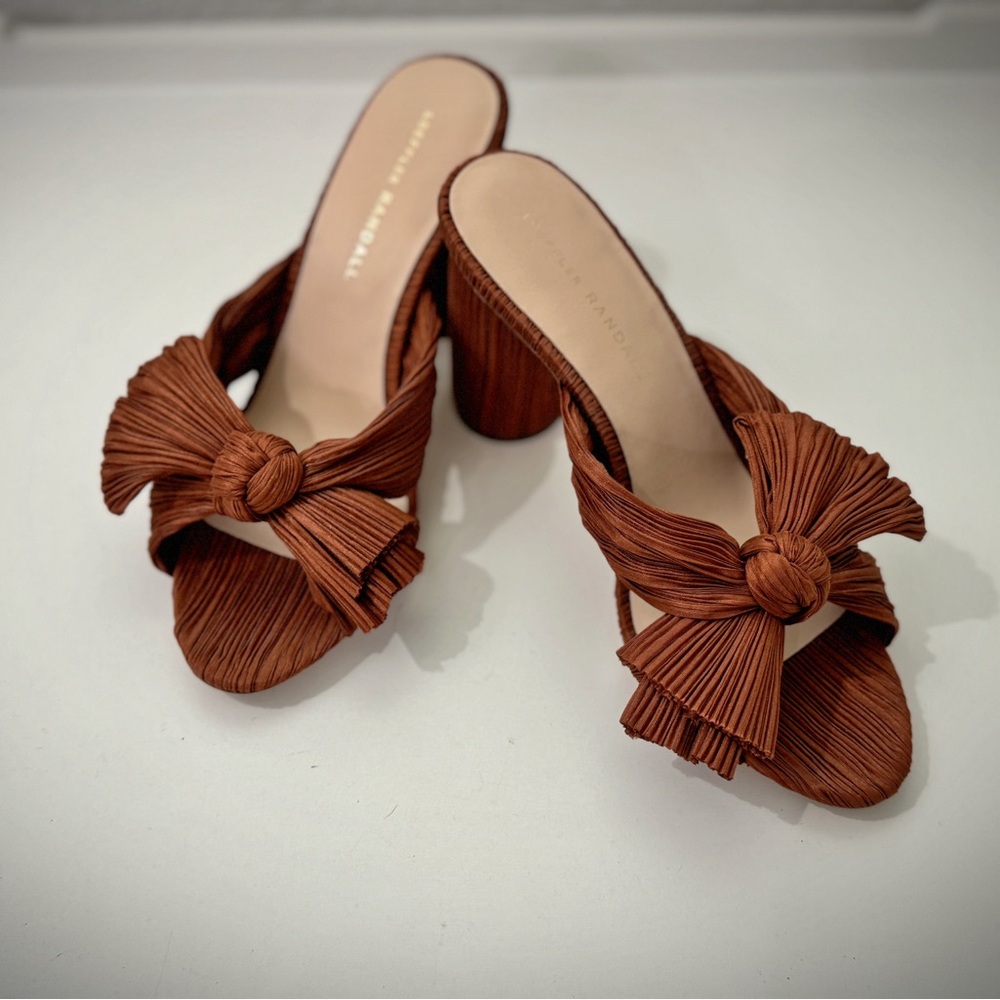 Loeffler Randall Penny Knotted Sandal, Rust Color, Size 8